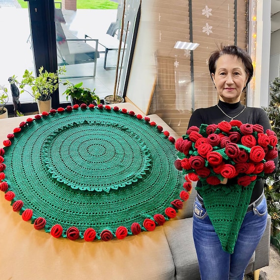 Roses Blanket Crochet - amazing blanket viral.