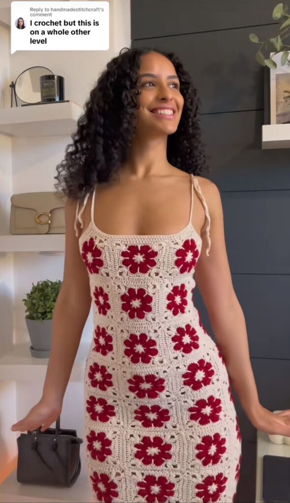 African Flower Granny Square Dress - A viral dress on TikTok