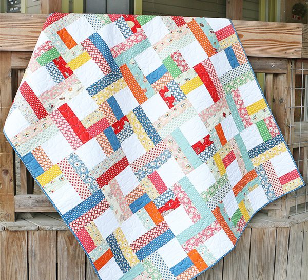 Jelly Roll Twist Quilt Pattern – half square triangles and twist design using strips