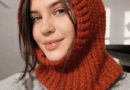 Close-up of a handmade crochet hood created from a Free Crochet Balaclava Pattern, highlighting soft yarn, ribbed stitches, and a comfortable winter design.