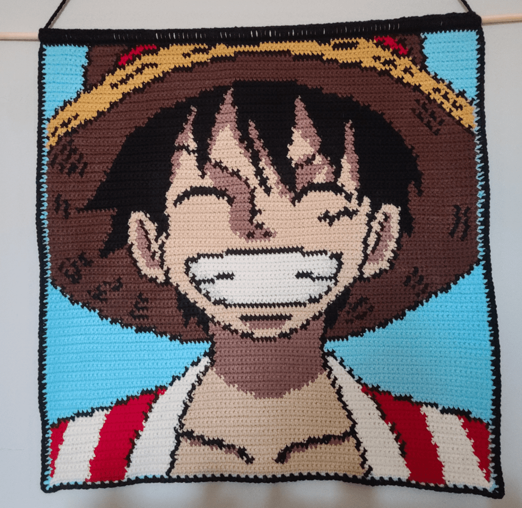 Luffy, One Piece - Crochet Tapestry Free