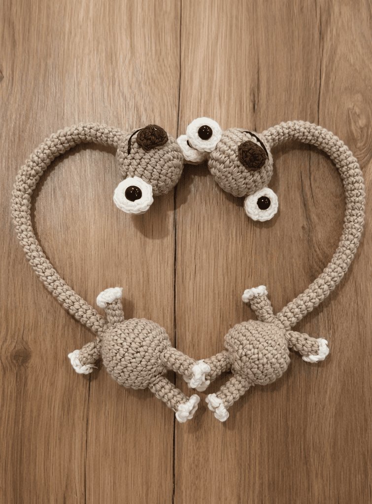 Cute crochet Sid crochet bag keychain inspired by Ice Age, handmade amigurumi sloth used as a bag charm and key holder.