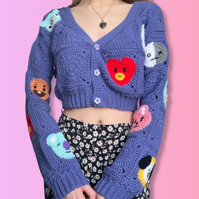 A Granny Square Cardigan of BTS
