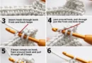 Step-by-step tutorial showing how to half double crochet stitch (hdc)
