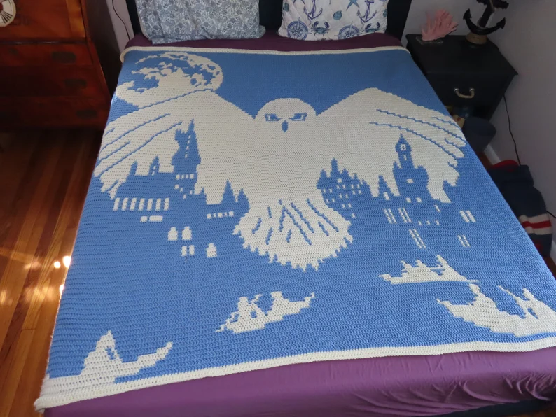 Harry Potter crochet patterns blanket mosaic pattern night sky magical design