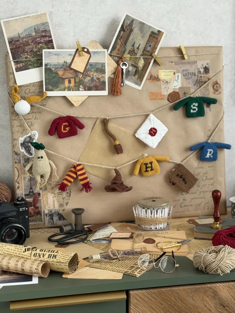 Harry Potter crochet garland wizard themed decorative pattern