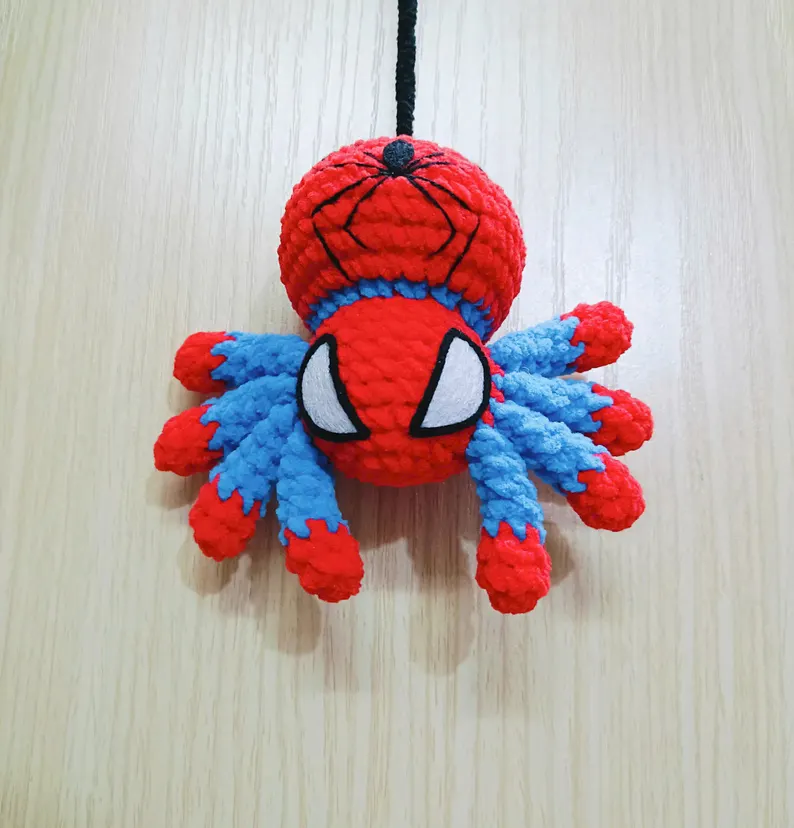 Realistic Spider Man crochet doll detailed amigurumi with lifelike features