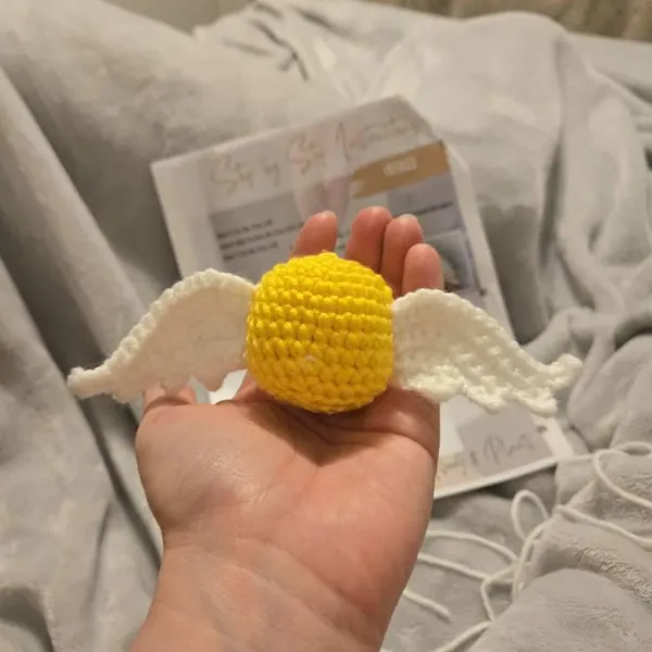 Harry Potter crochet golden snitch keychain small detailed design