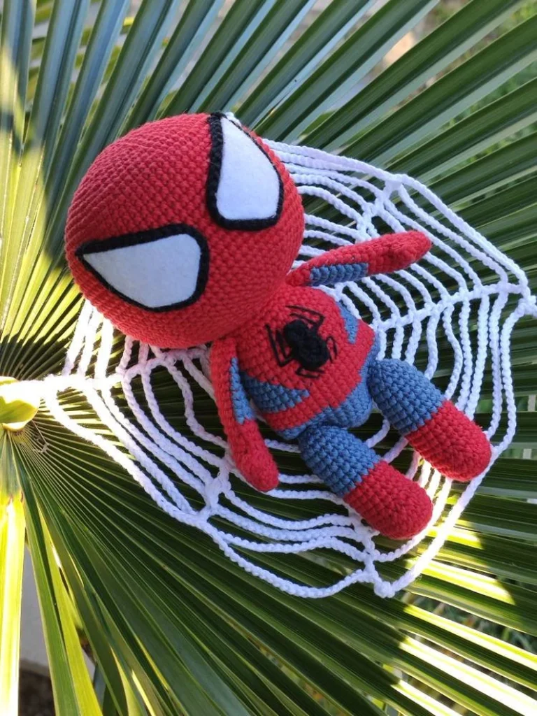 Spider Man crochet baby outfit superhero costume with hat and suit in web