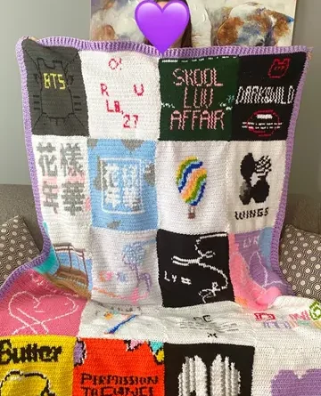 A BTs Crochet Blanket Discography