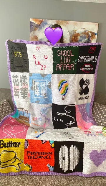 A BTS Crochet Blanket Discography
