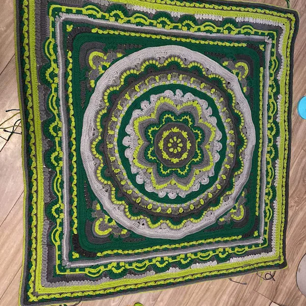 crochet lotus flower blanket colorful petals