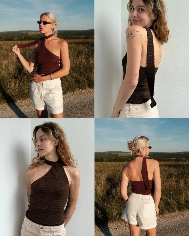 crochet crop top pattern aesthetic and trendy design