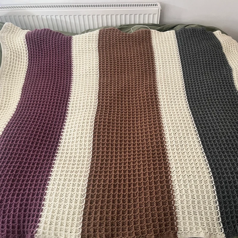 crochet waffle stitch close-up texture pattern
