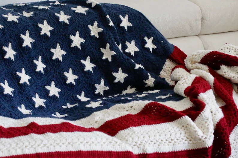 Perfect American Flag Crochet Blanket