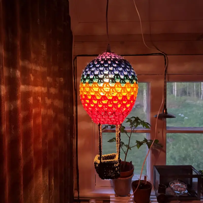 handmade crochet hot air balloon nursery decoration