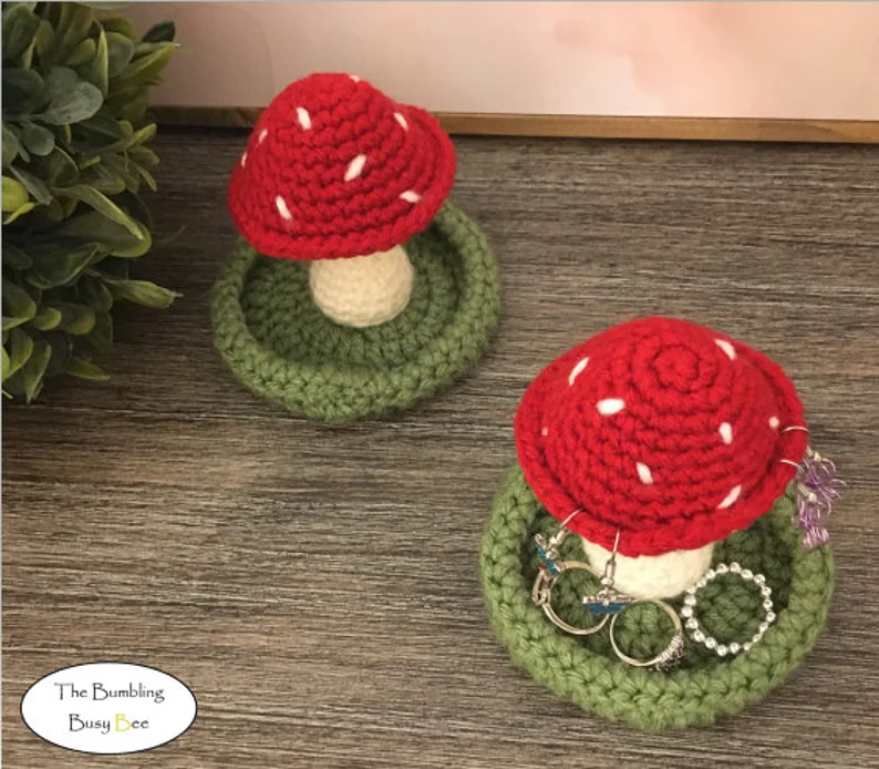 Mushroom Jewelry Holder Crochet Pattern