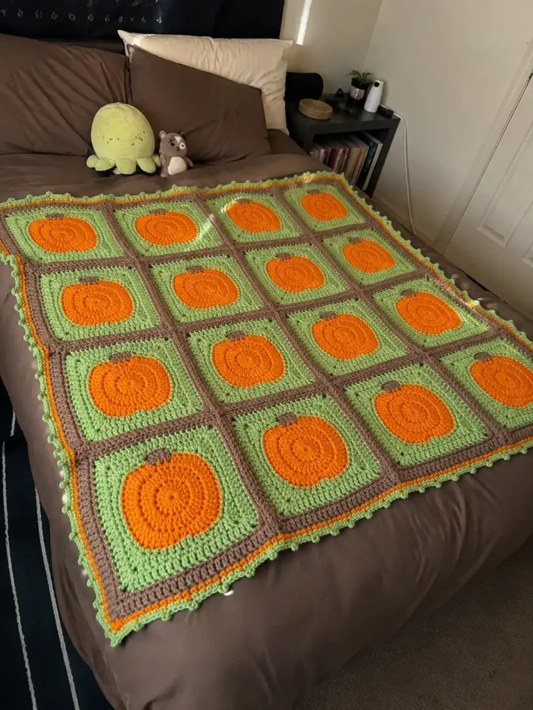 Pumpkin Patch Halloween Granny Square Pattern Free