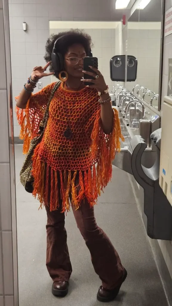 Another model of Crochet Boho pattern Poncho crochet