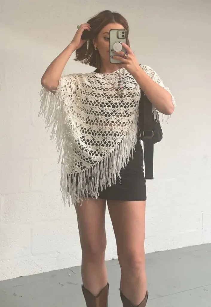 Another model of Boho Crochet PonchoPattern