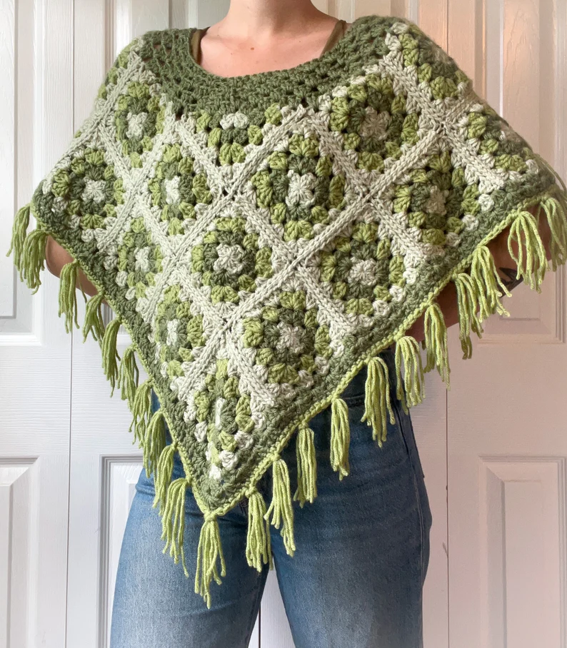 Crochet Poncho Granny Square