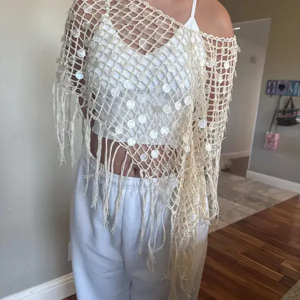 pattern crochet poncho sequin model