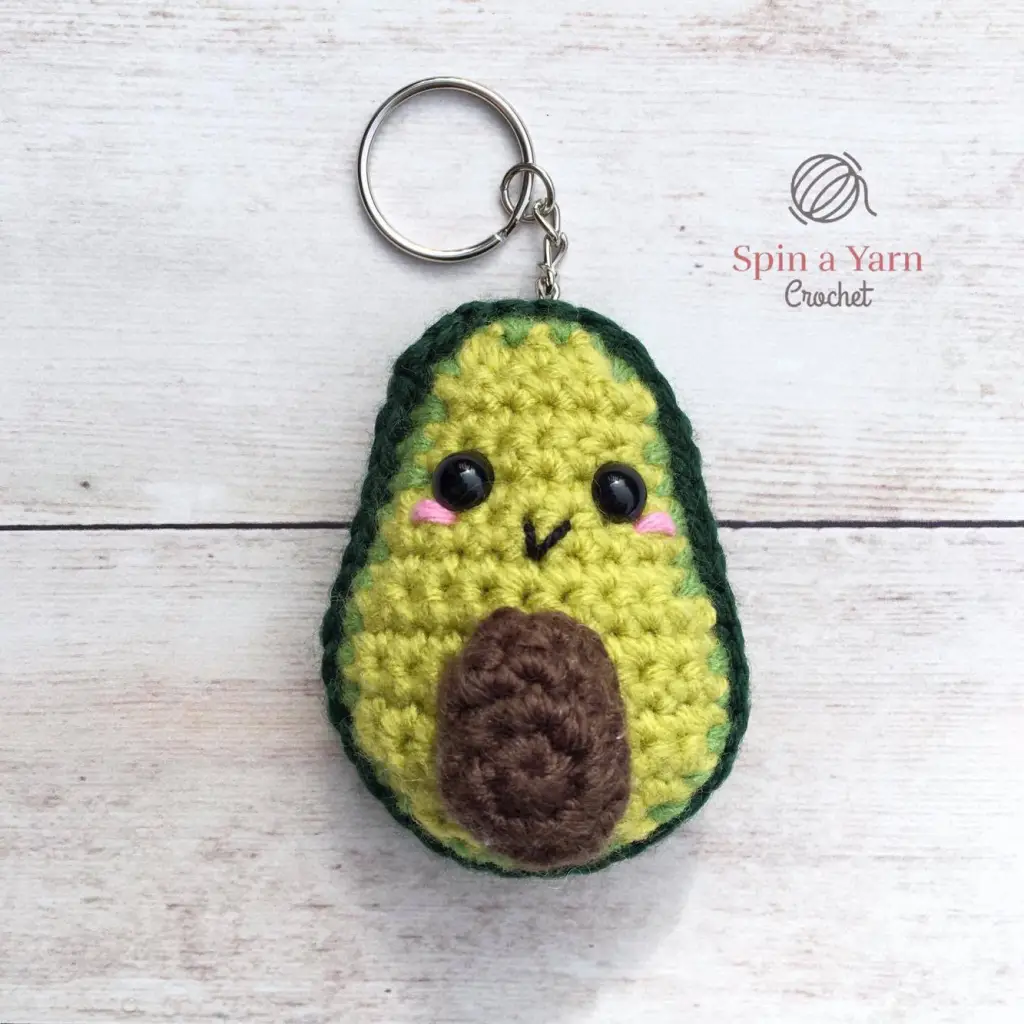 Crochet Avocado Keychain pattern free