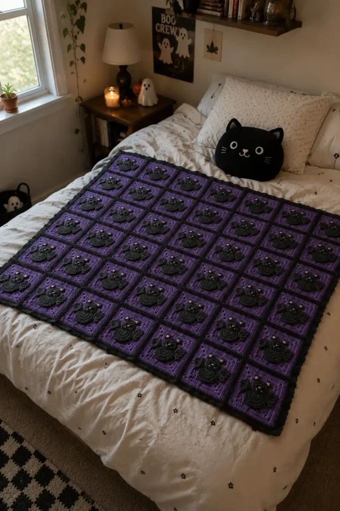 Bat Granny Square Blanket Pattern