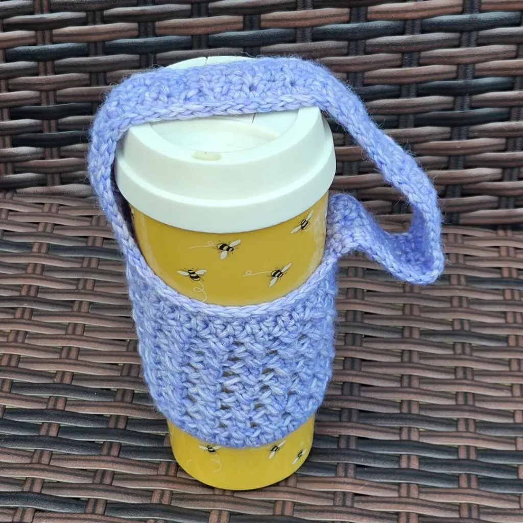 A classic crochet cup cozy and modern sleeve pattern free