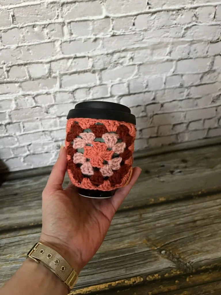 Granny Stash Buster Cozy Cup Crochet Holder Pattern Free