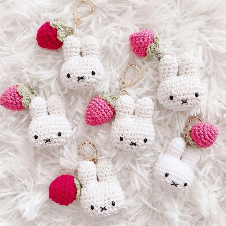 Miffy, Cat and Strawberry Bag Charms 
