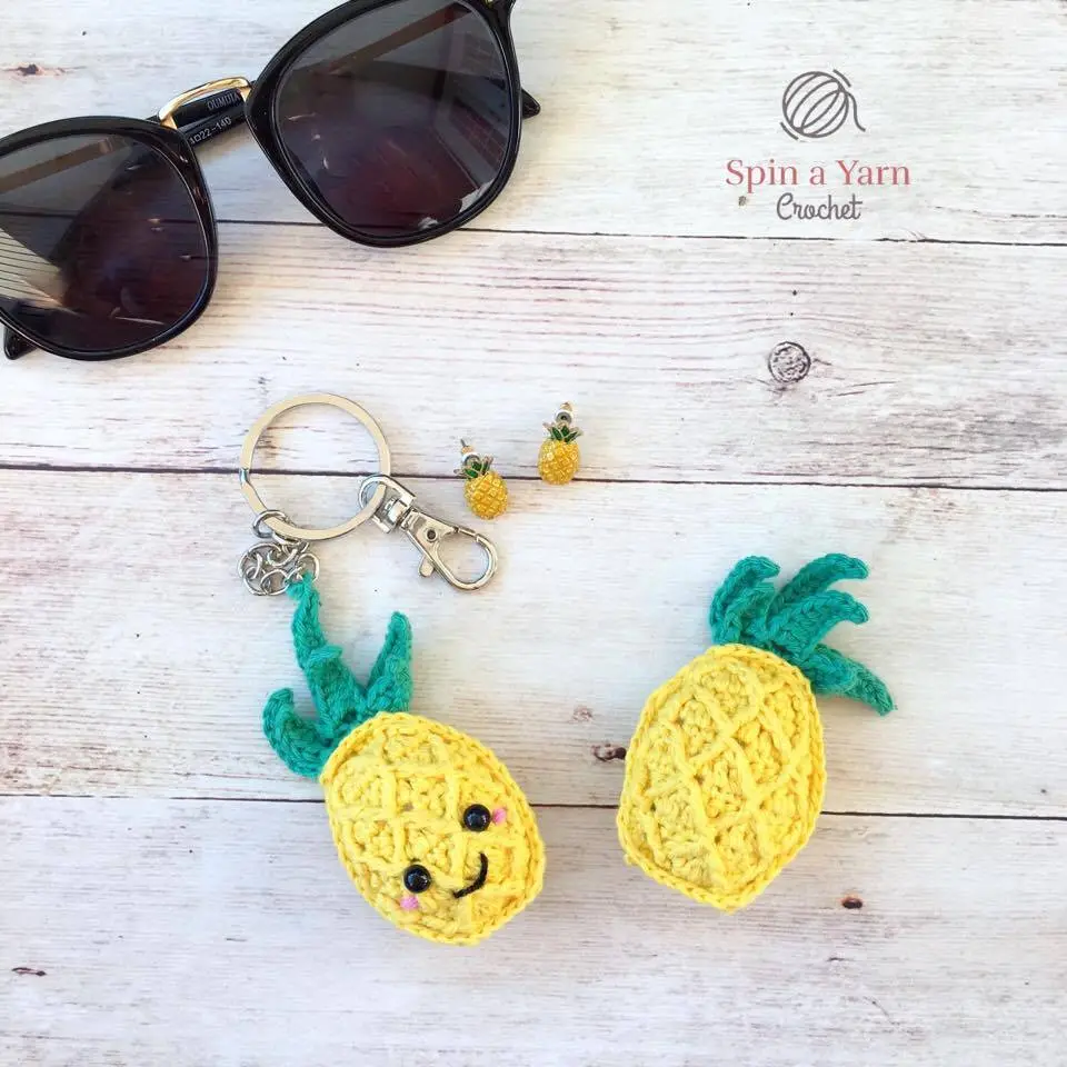 Crochet Pineapple Keychain and Bag Charm Pattern Free