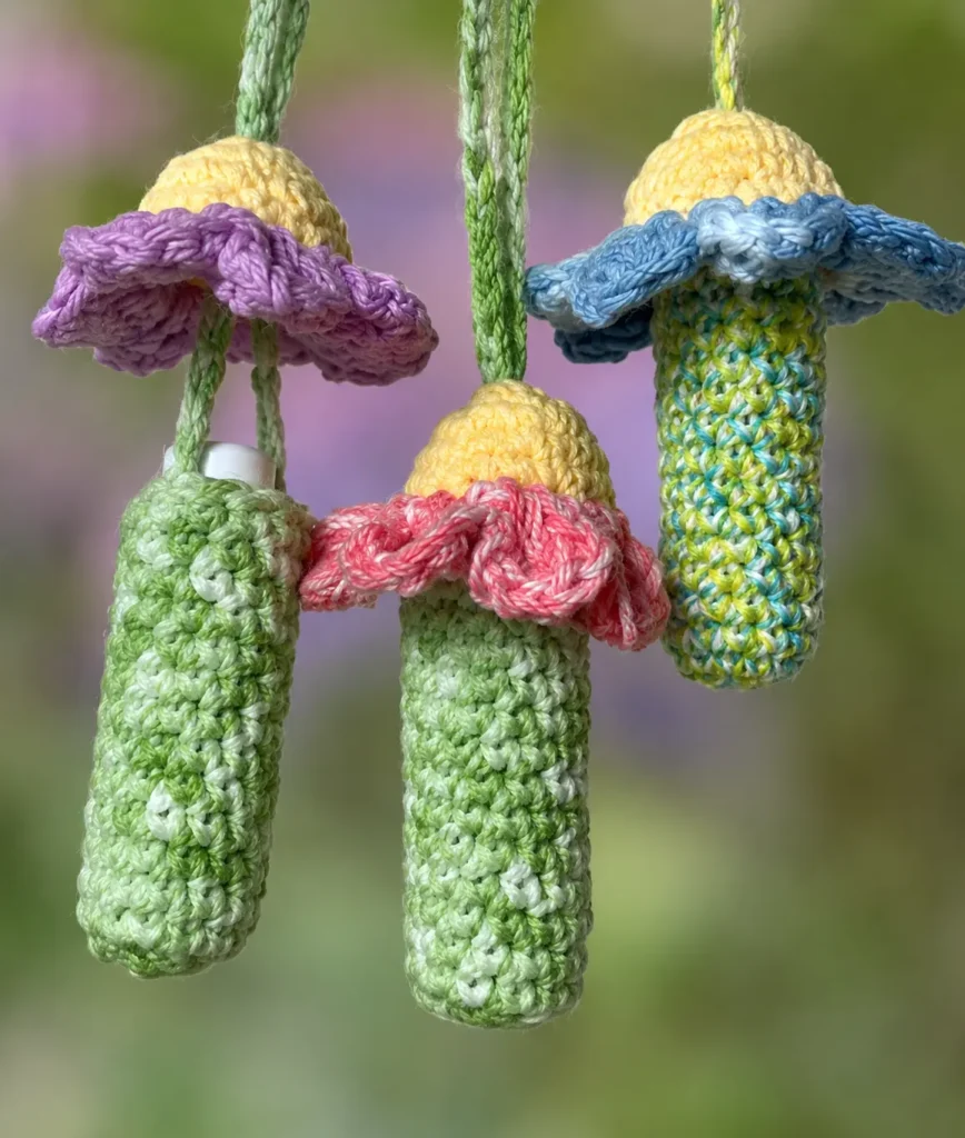 Crochet Flower Chapstick Holder Pattern