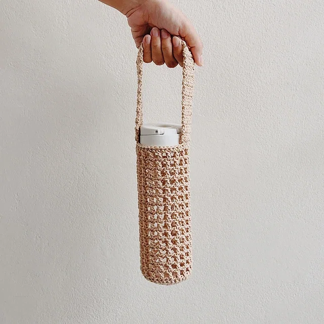 Crochet Easy Mesh Bottle Holder Pattern Free