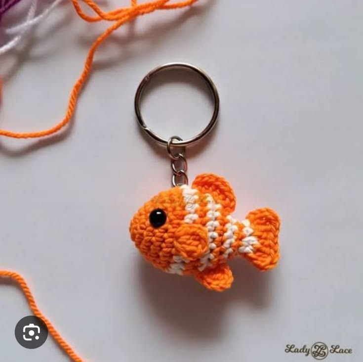 Crochet Goldfish Pouch and Bag Charm pattern free