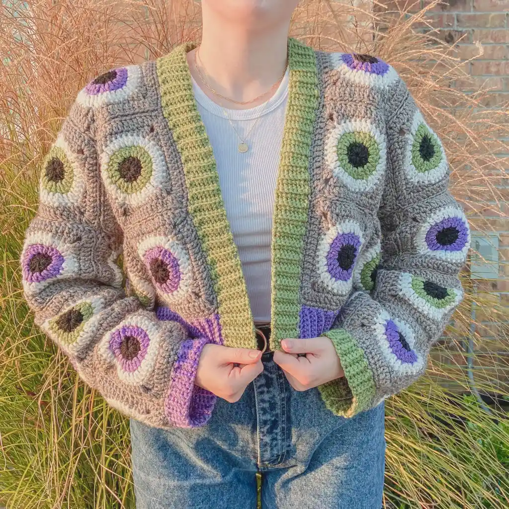 Crochet Halloween Cardigan Eyeball free pattern
