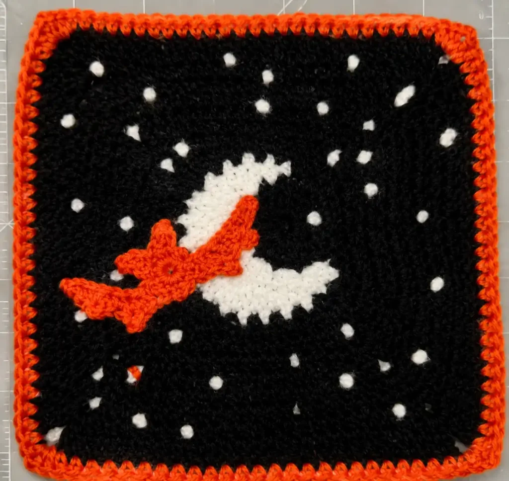 Moon and Bat Granny Square Pattern