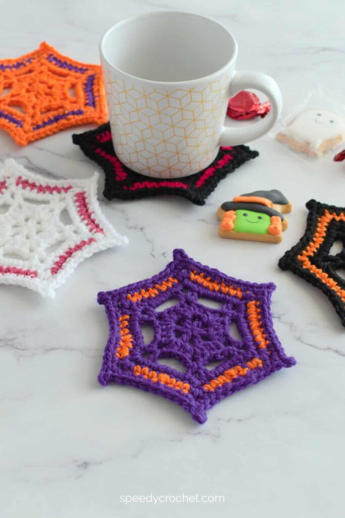 Spider Web Coaster Free Halloween Crochet Pattern