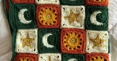 Sun, Moon and Stars Granny Square blanket finished