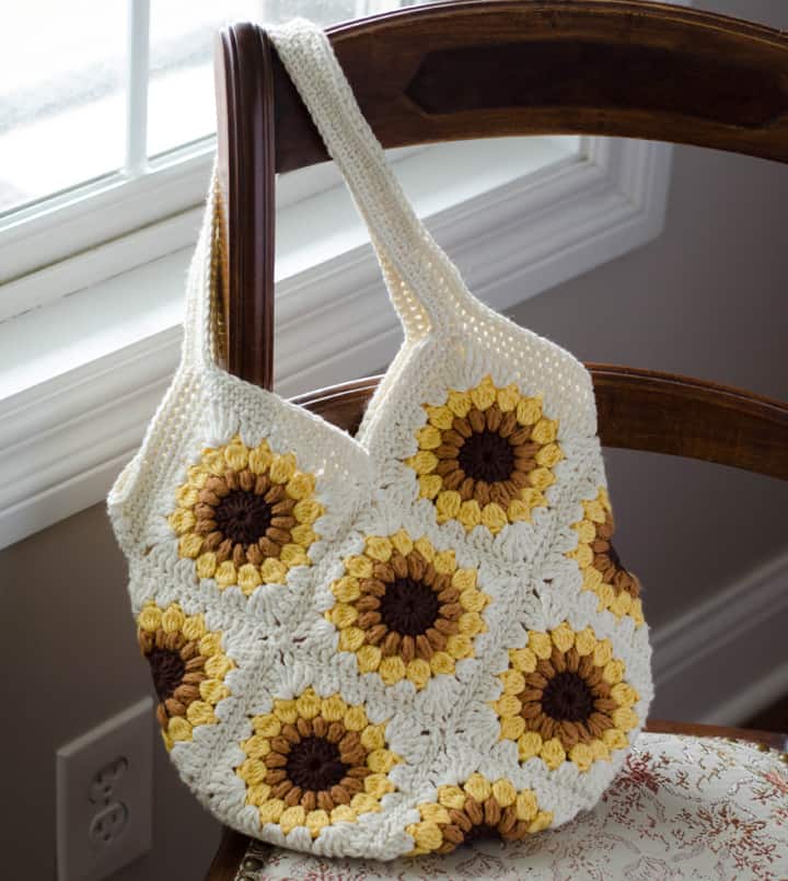 Sweet Summer Sunflower Granny Square bag pattern free