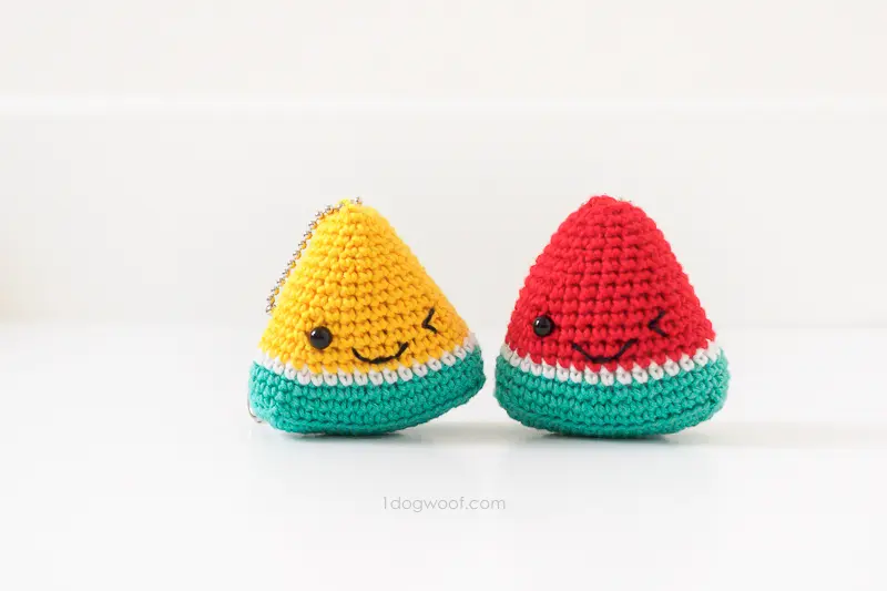 Crochet Watermelon Keychain Pattern Free