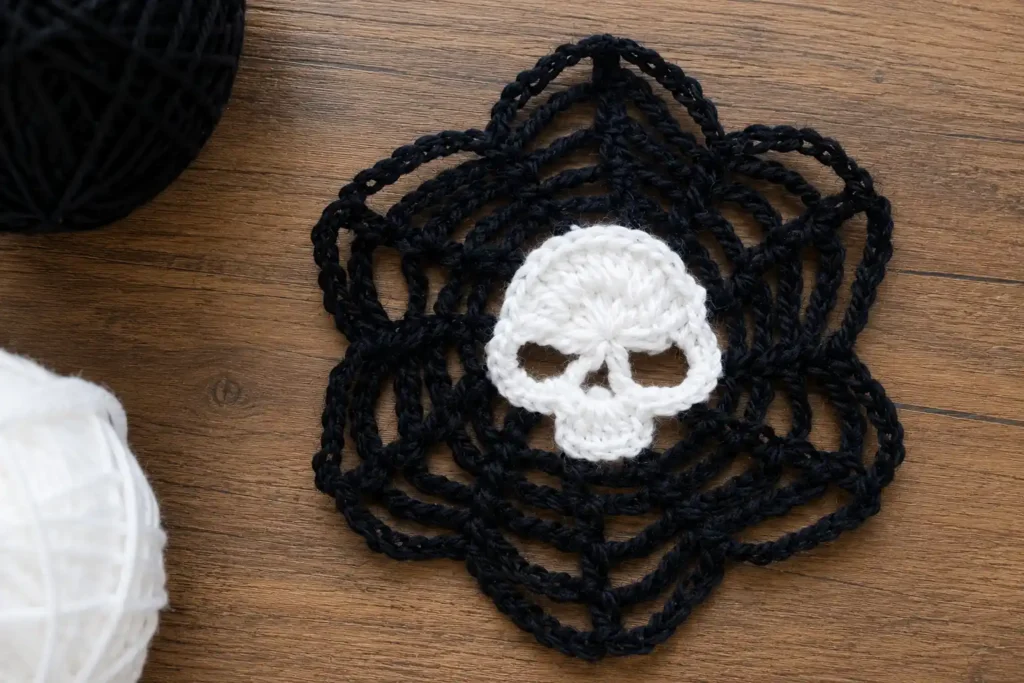 Web Skull Granny Square Pattern Free